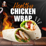 Orange Black and White Healthy Chicken Wrap Flyer Instagram Post